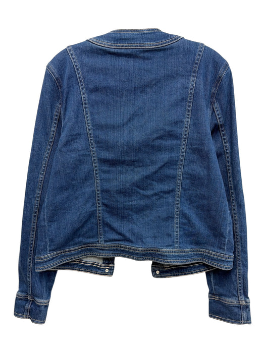 L'agence Size L Medium Wash Cotton Button Front Goldtone Hardware Jacket Medium Wash / L