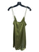 L'Academie Size M Green Polyester Button Front Spaghetti Strap V Neck Dress Green / M