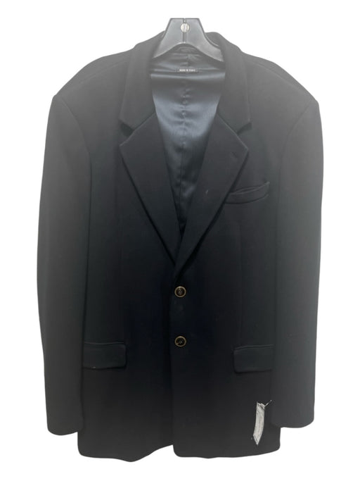 Armani Black Poly Blend Solid 2 Button Men's Blazer 58