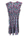 Rails Size L Pink, Blue & Red Cotton Ruffle Cap Sleeve Floral Midi Dress Pink, Blue & Red / L