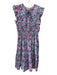Rails Size L Pink, Blue & Red Cotton Ruffle Cap Sleeve Floral Midi Dress Pink, Blue & Red / L