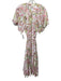 Misa Size S Pink, Green & White Cotton Short Sleeve Floral eyelet Dress Pink, Green & White / S