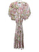 Misa Size S Pink, Green & White Cotton Short Sleeve Floral eyelet Dress Pink, Green & White / S
