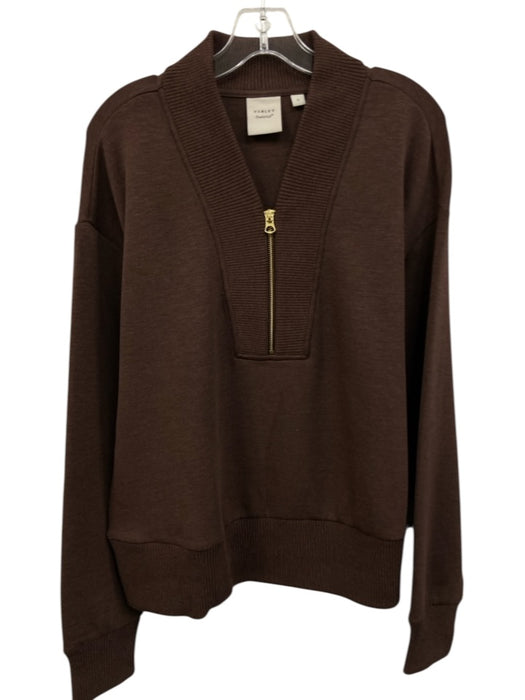 Varley Size L Green Viscose & Polyester Quarter Zip Long Sleeve Sweater Green / L
