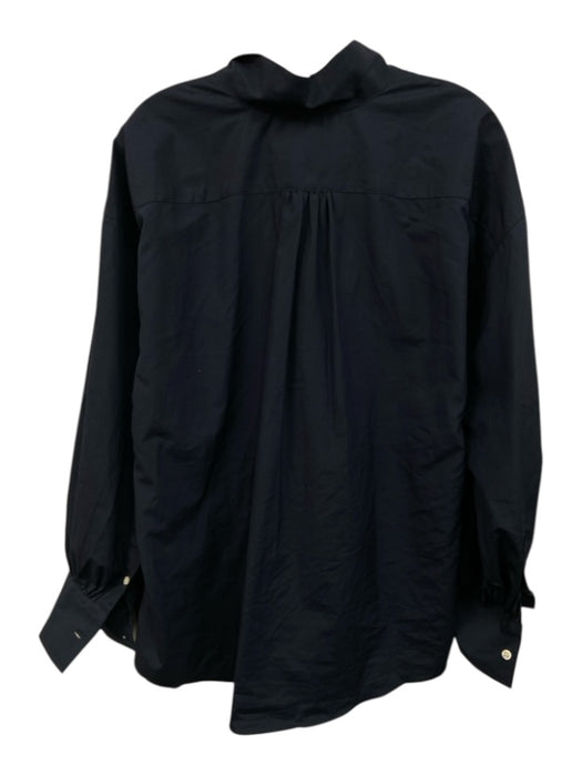 Ann Mashburn Size L Navy Cotton Quarter Button Long Sleeve Top Navy / L