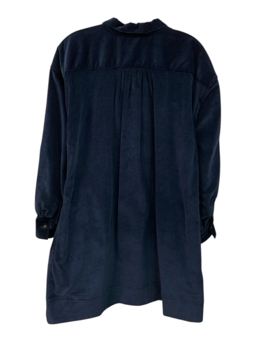 Ann Mashburn Size M Navy Cotton & Elastane Corduroy Pocket Long Sleeve Dress Navy / M