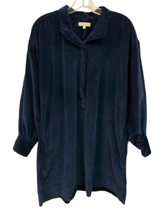 Ann Mashburn Size M Navy Cotton & Elastane Corduroy Pocket Long Sleeve Dress Navy / M