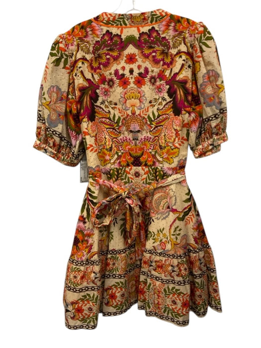 A Loves A Size XL Orange & Multi Cotton Short Sleeve Floral Polka dot Dress Orange & Multi / XL