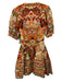 A Loves A Size XL Orange & Multi Cotton Short Sleeve Floral Polka dot Dress Orange & Multi / XL