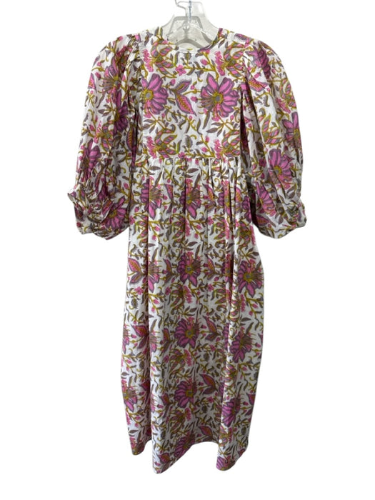 Mille Resort & Travel Size XS White, Pink, Multi Cotton Abstract Floral Dress White, Pink, Multi / XS