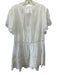 By Anthropologie Size XS White Cotton Button Detail Floral Embroidery Dress White / XS