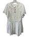 By Anthropologie Size XS White Cotton Button Detail Floral Embroidery Dress White / XS