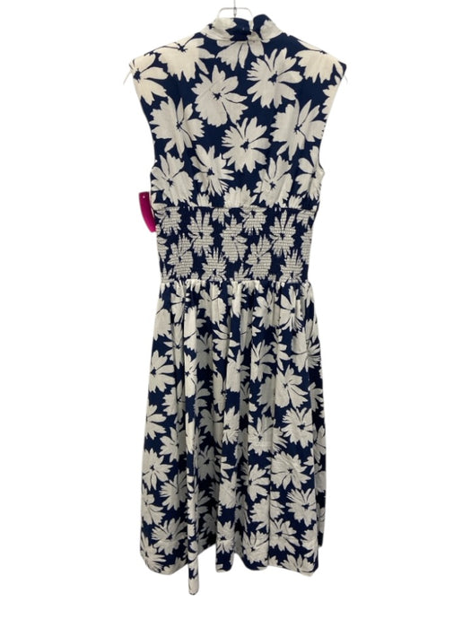Anthropologie Size XS Navy & white Cotton Sleeveless Floral Front Zip Dress Navy & white / XS