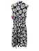 Anthropologie Size XS Navy & white Cotton Sleeveless Floral Front Zip Dress Navy & white / XS