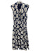 Anthropologie Size XS Navy & white Cotton Sleeveless Floral Front Zip Dress Navy & white / XS