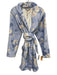 Love Shack Fancy Size XS/S Blue & Cream Cotton Terry Cloth Floral Print Robe Blue & Cream / XS/S