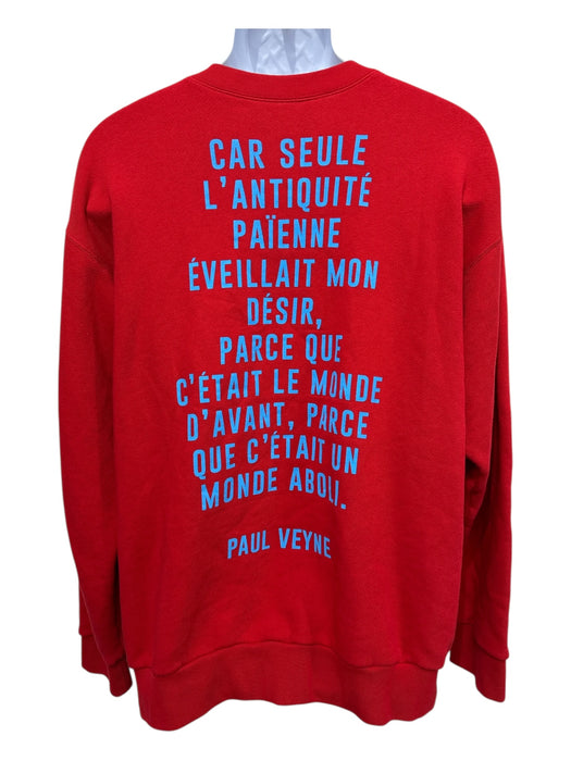 Gucci Size L Red & Blue Cotton Graphic Crewneck Men's Long Sleeve Shirt Red & Blue / L