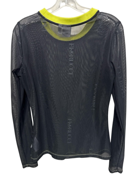 Adidas x Fiorucci Size L Black & Neon Yellow Polyester Mesh Logo Print Pant Set Black & Neon Yellow / L