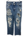 Good American Size 12 Med Wash Cotton Denim Zip & Button Ripped Side Slit Jeans Med Wash / 12