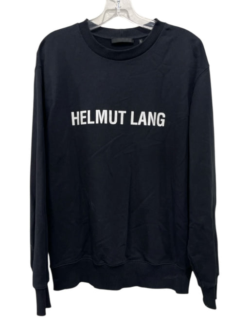 Helmut Lang Size M Black & White Cotton Crewneck Men's Sweatshirt Black & White / M