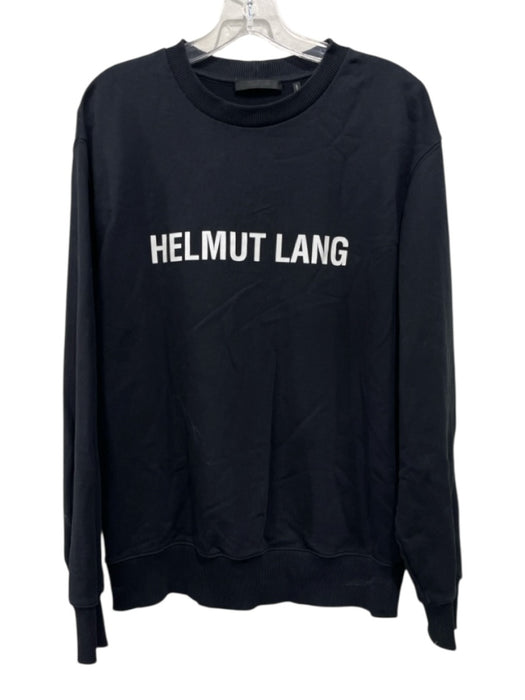 Helmut Lang Size M Black & White Cotton Crewneck Men's Sweatshirt Black & White / M