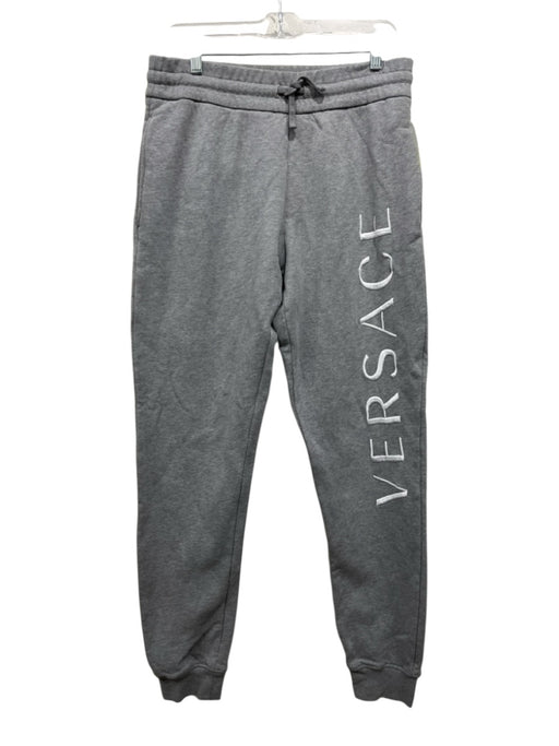 Versace Size L Gray Cotton Blend logo Sweatpant Men's Pants Gray / L