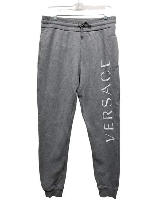 Versace Size L Gray Cotton Blend logo Sweatpant Men's Pants Gray / L