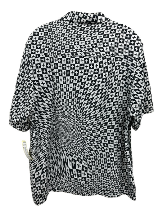 Ksubi Size XL Black & White Tencel All Over Print Men's Short Sleeve Black & White / XL
