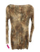 SKIMS Size M Beige, Tan, Black Polyamide Sheer Animal Print Mini Dress Beige, Tan, Black / M