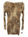 SKIMS Size M Beige, Tan, Black Polyamide Sheer Animal Print Mini Dress Beige, Tan, Black / M