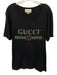Gucci Size L Black, Green, Red Cotton T Shirt Logo Top Black, Green, Red / L