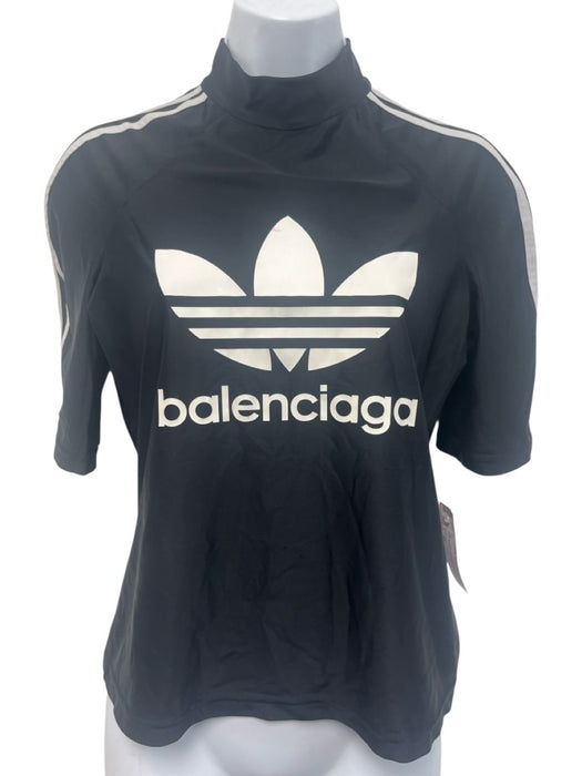 Balenciaga x Adidas Size L / 42 Black & White Polyamide Blend 3 Stripe Logo Top Black & White / L / 42