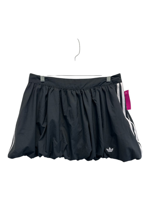 Adidas Size 14 Black & White Polyester Mini Bubble Hem 3 Stripe Logo Skirt Black & White / 14