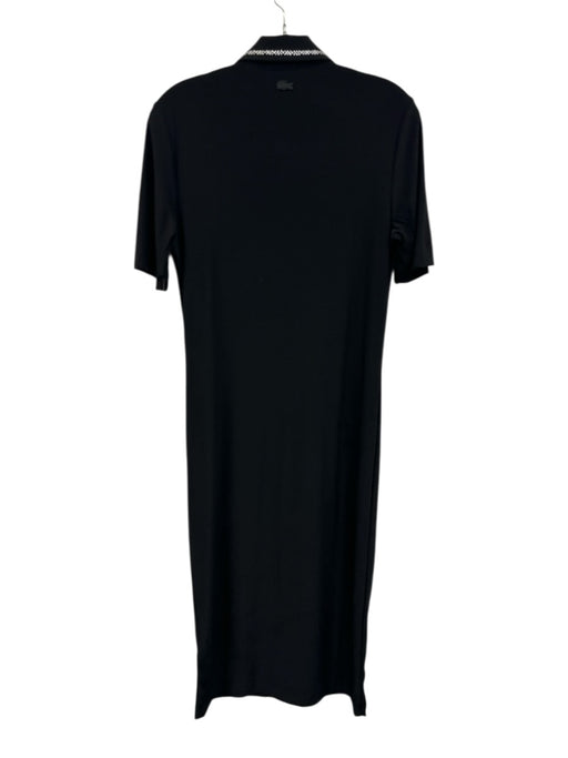 Lacoste Size 42 Black Polyester Blend Short Sleeve Rhinestone Logo Dress Black / 42