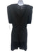 Versace Size 42 Black Viscose Cap Sleeve Gathered Shoulder Pads Ruched Dress Black / 42