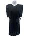 Versace Size 42 Black Viscose Cap Sleeve Gathered Shoulder Pads Ruched Dress Black / 42