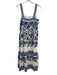 Antonio Melani Size 8 Navy Blue & White Rayon Sleeveless Floral Embroidery Dress Navy Blue & White / 8