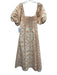 Sachin & Babi Size 8 Blush & White Polyester Half Puff Sleeve Button Front Dress Blush & White / 8