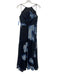 Lela Rose Size 10 Black, Blue, White Cotton & Silk Spaghetti Strap Pleated Dress Black, Blue, White / 10