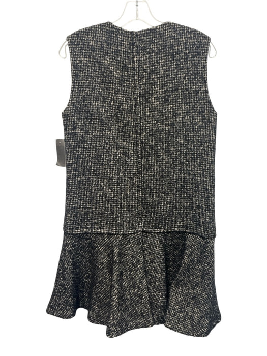 Dolce & Gabbana Size 44 Black, White, Brown Wool Blend Sleeveless Tweed Dress Black, White, Brown / 44