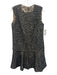 Dolce & Gabbana Size 44 Black, White, Brown Wool Blend Sleeveless Tweed Dress Black, White, Brown / 44
