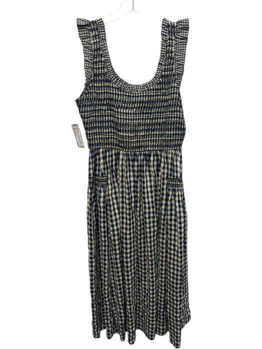 Pomander Place Size Medium Navy blue & Cream Rayon Blend Sleeveless Dress Navy blue & Cream / Medium
