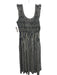 Pomander Place Size Medium Navy blue & Cream Rayon Blend Sleeveless Dress Navy blue & Cream / Medium