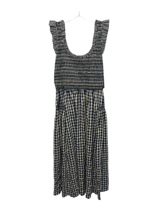 Pomander Place Size Medium Navy blue & Cream Rayon Blend Sleeveless Dress Navy blue & Cream / Medium