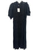 Generation Love Size Small Black Short Sleeve Floral Lace Mock Neck Maxi Dress Black / Small