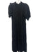 Generation Love Size Small Black Short Sleeve Floral Lace Mock Neck Maxi Dress Black / Small