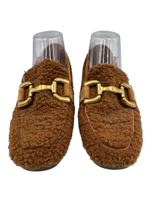 Bibi Lou Shoe Size 39 Brown Faux Shearling Round Toe Horse Bit Loafers Brown / 39