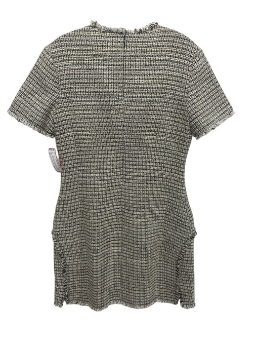 Proenza Schouler White Label Size 8 Cream & Black Cotton Blend tweed Dress Cream & Black / 8