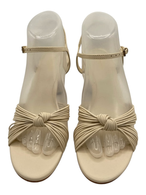 Reformation Shoe Size 8.5 Ivory White Leather Upper Ankle Strap Sandals Ivory White / 8.5