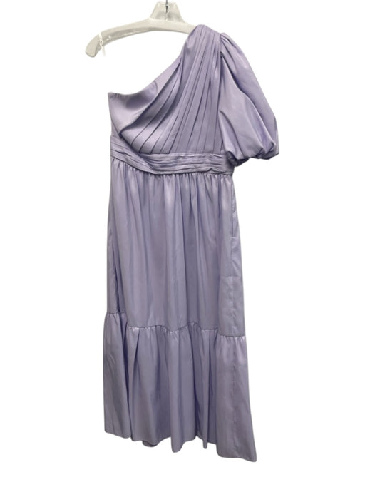 Self-Portrait Size 8 Light Purple Polyester One Shoulder Pleated Tiered Dress Light Purple / 8
